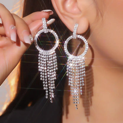 1 Pair Simple Style Classic Style Tassel 316 Stainless Steel  Drop Earrings