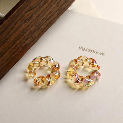 1 Pair Simple Style Classic Style Transparent Plating Arylic Gold Plated Ear Cuffs