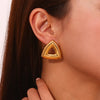 1 Pair Simple Style Classic Style Triangle Hollow Out Stainless Steel 18K Gold Plated Ear Studs