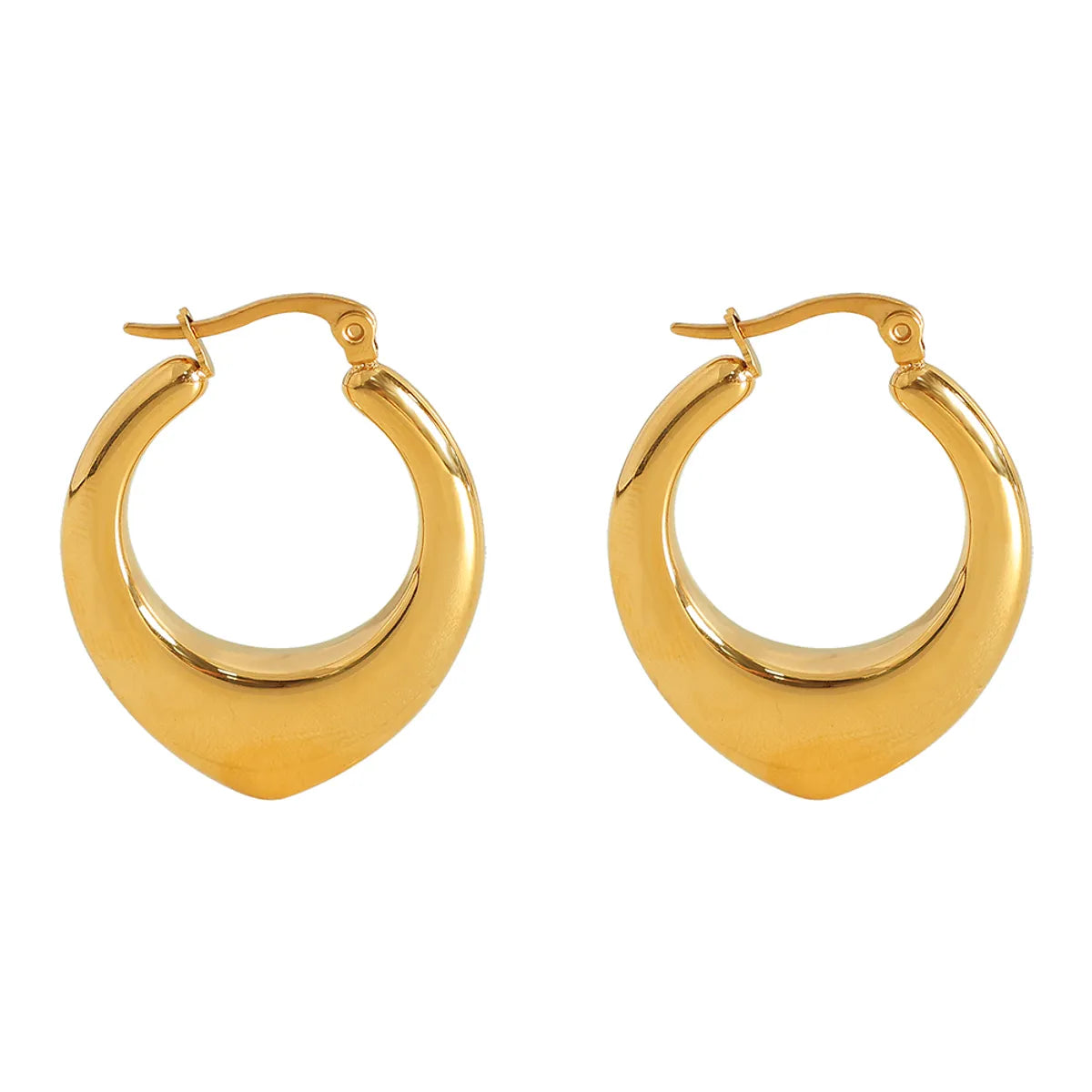 1 Pair Simple Style Classic Style U Shape Plating Titanium Steel 18k Gold Plated Earrings