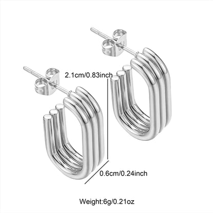 1 Pair Simple Style Classic Style U Shape 304 Stainless Steel Earrings