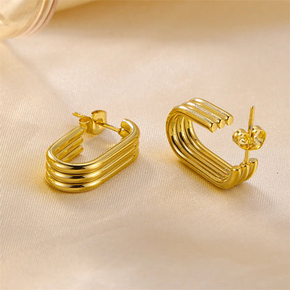 1 Pair Simple Style Classic Style U Shape 304 Stainless Steel Earrings