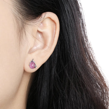 1 Pair Simple Style Classic Style Water Droplets Inlay Sterling Silver Crystal Ear Studs