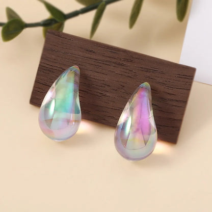 1 Pair Simple Style Classic Style Water Droplets Inlay Zinc Alloy Zircon Ear Studs