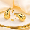 1 Pair Simple Style Classic Style Water Droplets Plating 201 Stainless Steel 18K Gold Plated Ear Studs