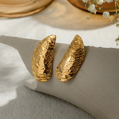 1 Pair Simple Style Classic Style Water Droplets Plating 304 Stainless Steel 18K Gold Plated Ear Studs