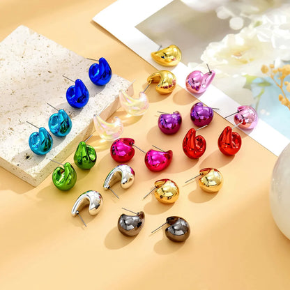 1 Pair Simple Style Classic Style Water Droplets Plating Arylic Ear Studs