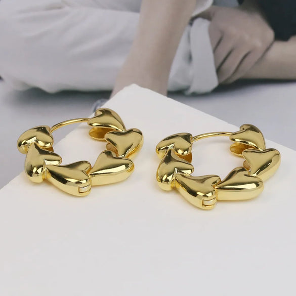 1 Pair Simple Style Classic Style Water Droplets Plating Brass Earrings