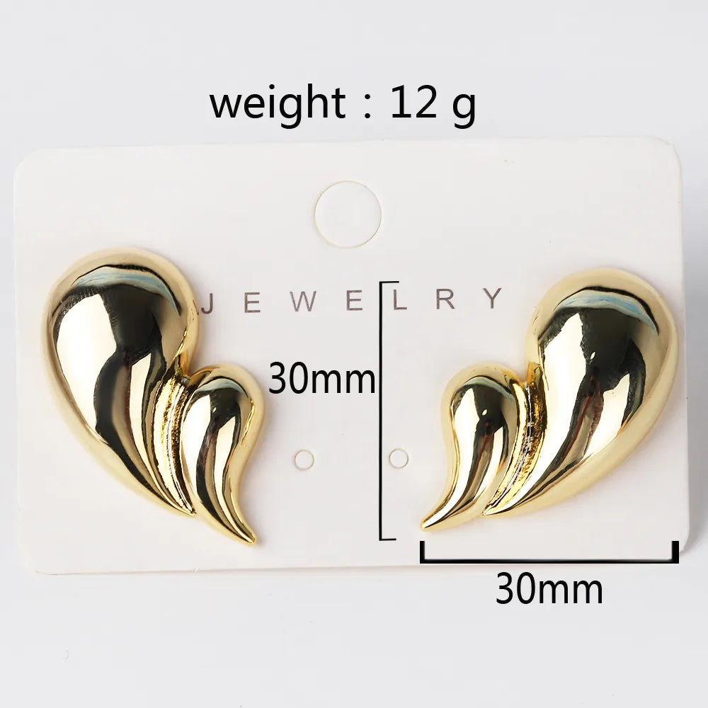 1 Pair Simple Style Classic Style Water Droplets Plating Copper Brass White Gold Plated Gold Plated Ear Studs