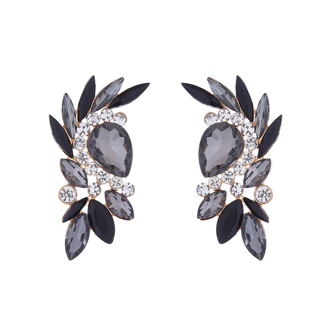 1 Pair Simple Style Classic Style Water Droplets Plating Inlay Alloy Rhinestones Gold Plated Ear Studs