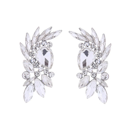 1 Pair Simple Style Classic Style Water Droplets Plating Inlay Alloy Rhinestones Gold Plated Ear Studs