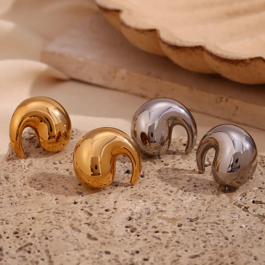 1 Pair Simple Style Classic Style Water Droplets Plating Stainless Steel 18k Gold Plated Ear Studs