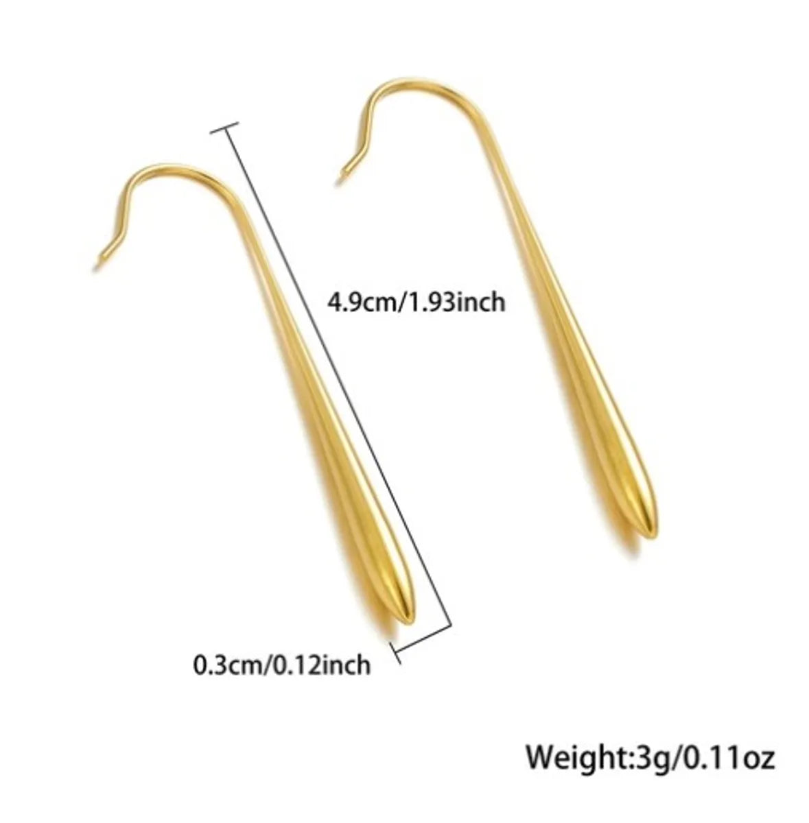 1 Pair Simple Style Classic Style Water Droplets Plating Stainless Steel 18k Gold Plated Earrings