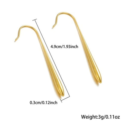 1 Pair Simple Style Classic Style Water Droplets Plating Stainless Steel 18k Gold Plated Earrings