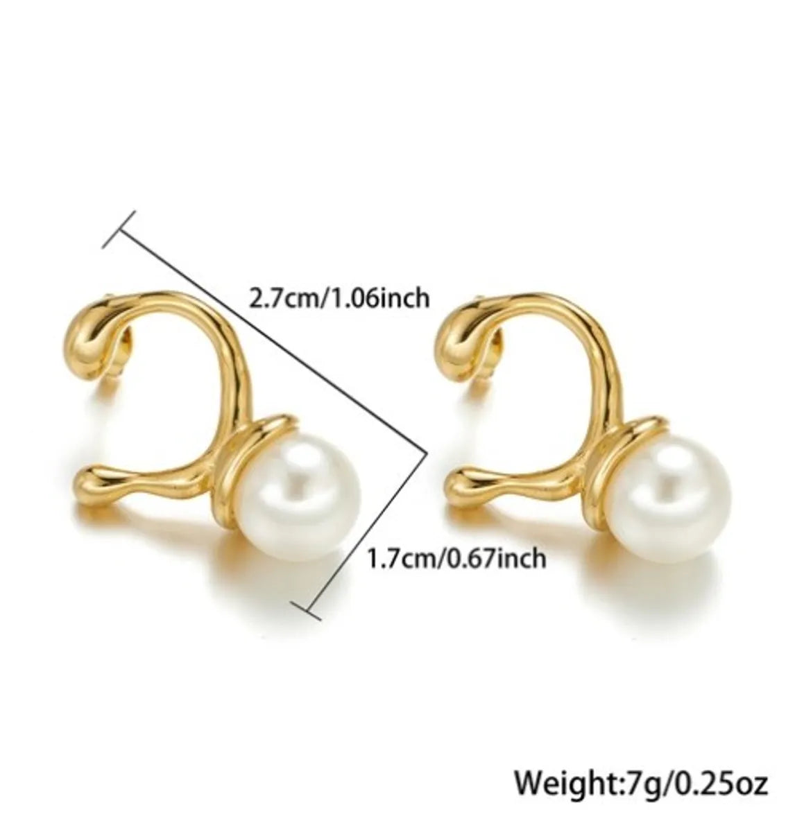 1 Pair Simple Style Classic Style Water Droplets Plating Stainless Steel Imitation Pearl 18k Gold Plated Earrings