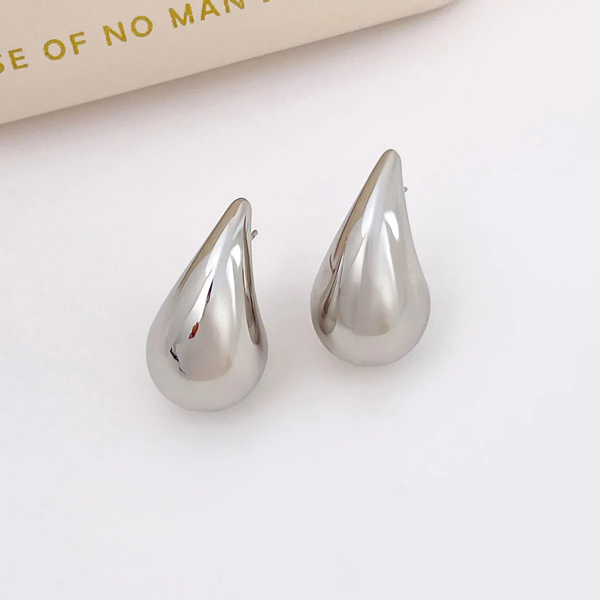 1 Pair Simple Style Classic Style Water Droplets Plating Titanium Steel Ear Studs