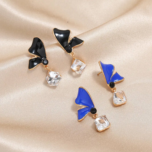 1 Pair Simple Style Classic Style Wings Inlay Alloy Rhinestones Drop Earrings