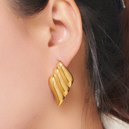 1 Pair Simple Style Classic Style Wings Plating 316 Stainless Steel  18K Gold Plated Ear Studs