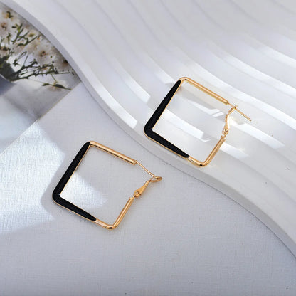 1 Pair Simple Style Color Block Enamel Copper Earrings