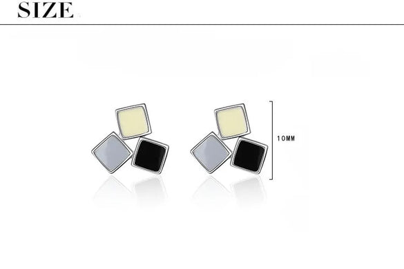 1 Pair Simple Style Color Block Epoxy Copper Ear Studs