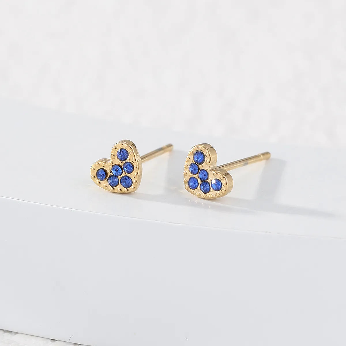 1 Pair Simple Style Color Block Inlay Stainless Steel Zircon Ear Studs