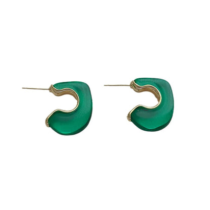 1 Pair Simple Style Color Block Irregular Arylic Ear Studs