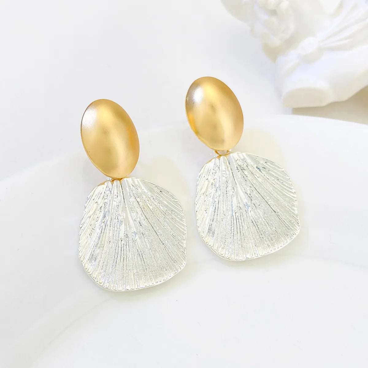 1 Pair Simple Style Color Block Plating Alloy Drop Earrings