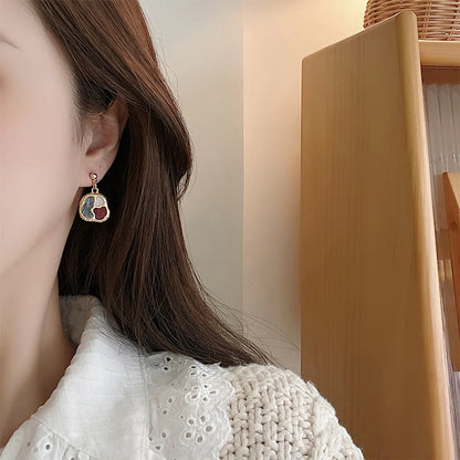 1 Pair Simple Style Color Block Plating Alloy Gold Plated Drop Earrings