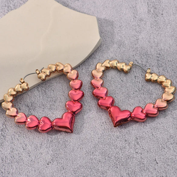 1 Pair Simple Style Color Block Plating Alloy Gold Plated Earrings