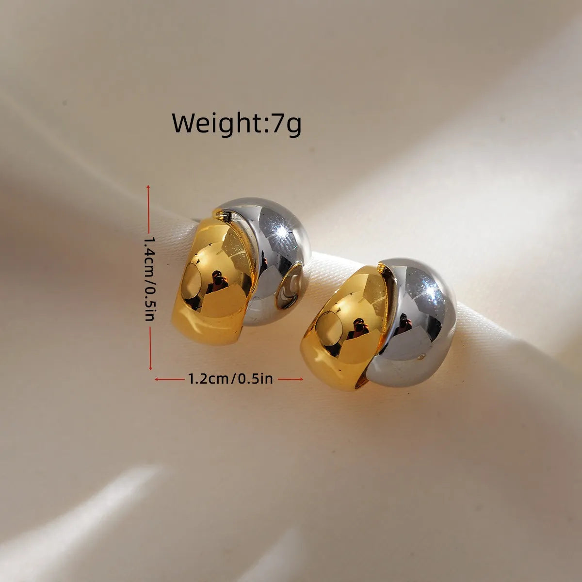 1 Pair Simple Style Color Block Plating Copper 18k Gold Plated Ear Studs