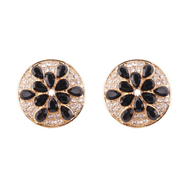 1 Pair Simple Style Color Block Plating Inlay Alloy Rhinestones Gold Plated Ear Studs