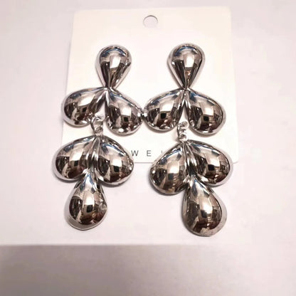 1 Pair Simple Style Color Block Plating Iron Ear Studs