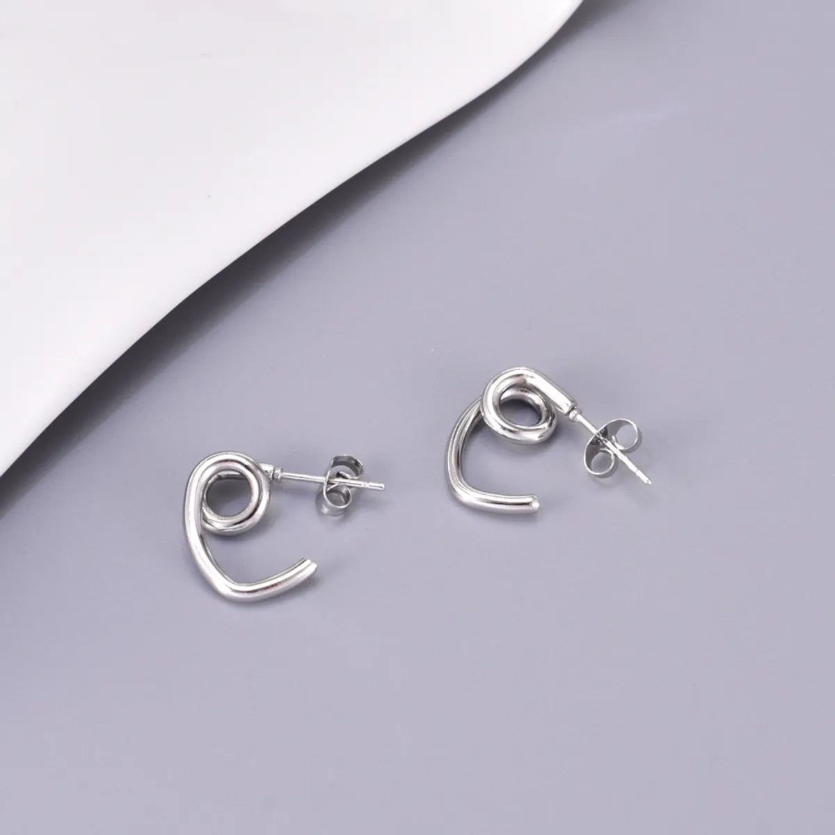 1 Pair Simple Style Color Block Plating Titanium Steel Gold Plated Ear Studs