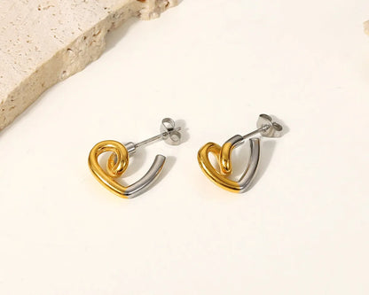 1 Pair Simple Style Color Block Plating Titanium Steel Gold Plated Ear Studs