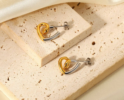 1 Pair Simple Style Color Block Plating Titanium Steel Gold Plated Ear Studs