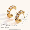 1 Pair Simple Style Commute Butterfly Inlay Stainless Steel Zircon Ear Studs