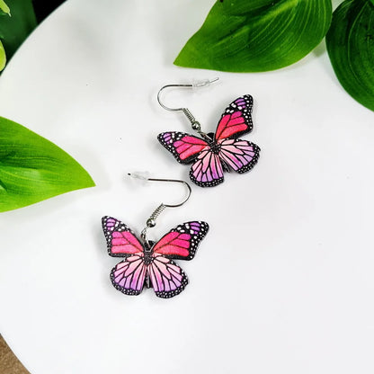 1 Pair Simple Style Commute Butterfly Patchwork Arylic Drop Earrings