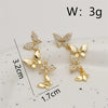 1 Pair Simple Style Commute Butterfly Plating Inlay Copper Zircon 18K Gold Plated Ear Studs