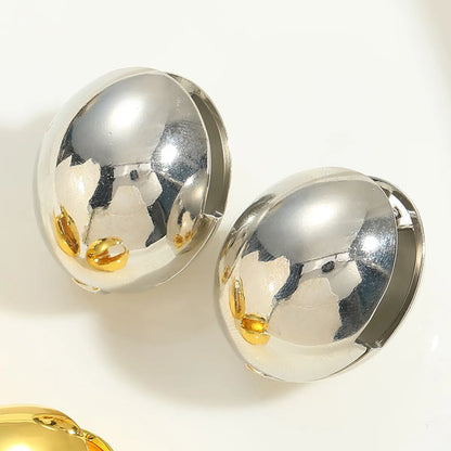 1 Pair Simple Style Commute C Shape Ball Epoxy Plating Brass 18k Gold Plated Ear Studs