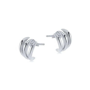 1 Pair Simple Style Commute C Shape Lines Plating Copper Ear Studs