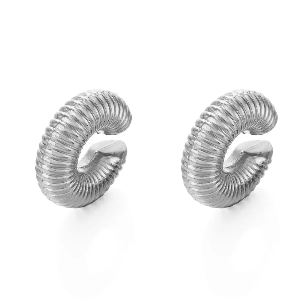 1 Pair Simple Style Commute C Shape Plating 304 Stainless Steel Ear Cuffs