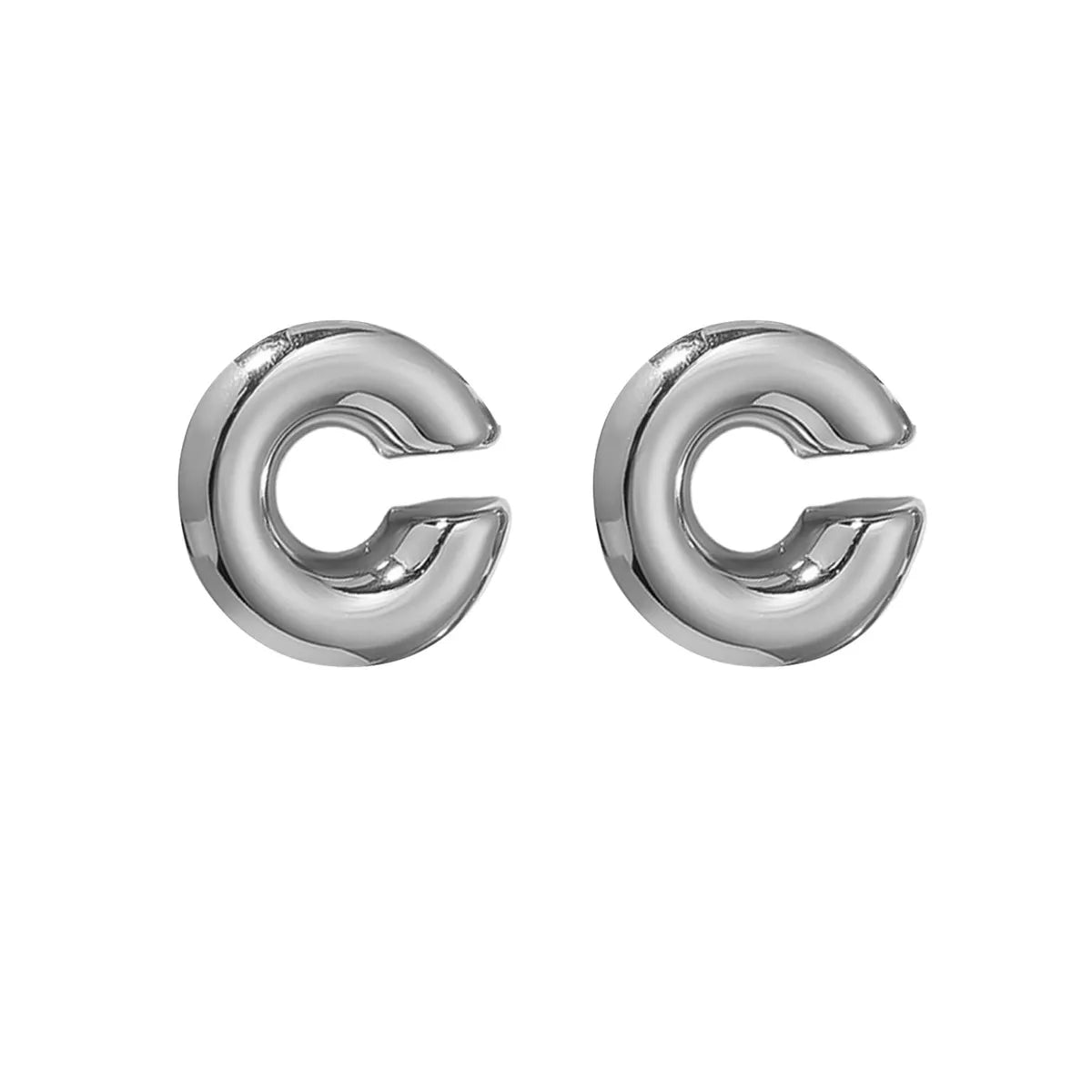 1 Pair Simple Style Commute C Shape Plating 304 Stainless Steel Ear Cuffs