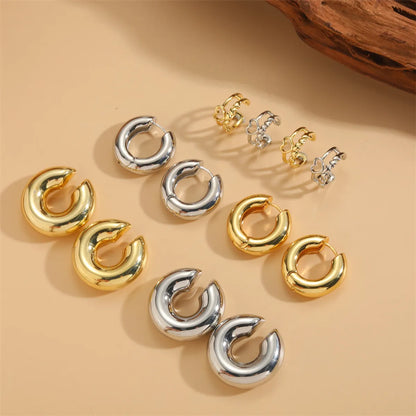 1 Pair Simple Style Commute C Shape Plating Copper 14k Gold Plated White Gold Plated Ear Cuffs