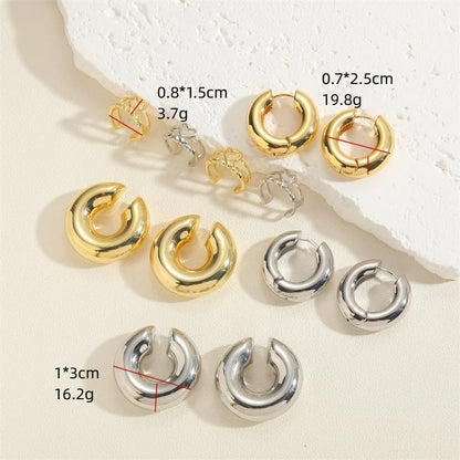 1 Pair Simple Style Commute C Shape Plating Copper 14k Gold Plated White Gold Plated Ear Cuffs