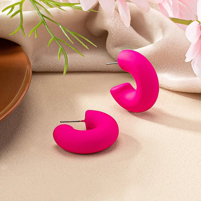 1 Pair Simple Style Commute C Shape Stoving Varnish Plating Alloy Gold Plated Ear Studs