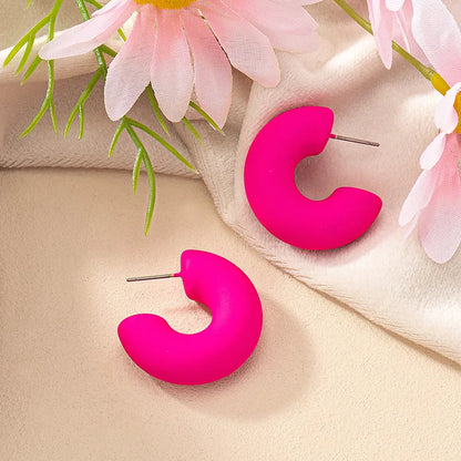 1 Pair Simple Style Commute C Shape Stoving Varnish Plating Alloy Gold Plated Ear Studs