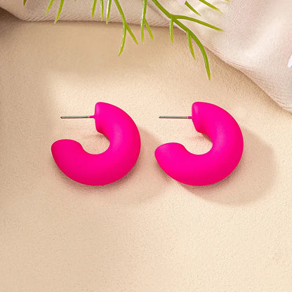 1 Pair Simple Style Commute C Shape Stoving Varnish Plating Alloy Gold Plated Ear Studs