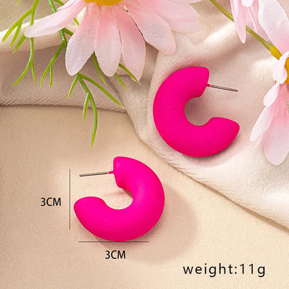 1 Pair Simple Style Commute C Shape Stoving Varnish Plating Alloy Gold Plated Ear Studs