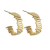 1 Pair Simple Style Commute C Shape Stripe Plating 304 Stainless Steel 18K Gold Plated Earrings