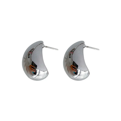 1 Pair Simple Style Commute C Shape Water Droplets Plating Alloy Earrings